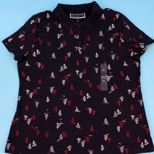 Petite Sailboat-Print Polo Top